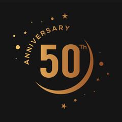50 years anniversary celebration golden logotype