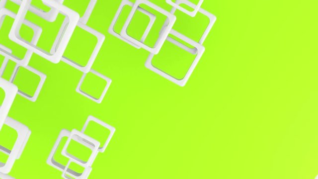 Abstract background 3d color squares shapes 4k animation. Looping footage.