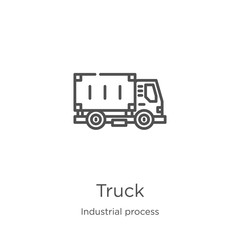 truck icon vector from industrial process collection. Thin line truck outline icon vector illustration. Outline, thin line truck icon for website design and mobile, app development © MacroOne