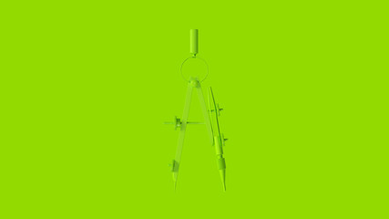Lime Green Architects Compass Drawing Tool 3d 