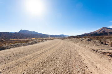 Bolivian dirt road view,Bolivia