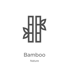 bamboo icon vector from nature collection. Thin line bamboo outline icon vector illustration. Outline, thin line bamboo icon for website design and mobile, app development