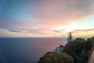 Fototapeta na wymiar view of lighthouse in spain catalonia