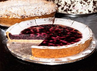 round cake with blueberries