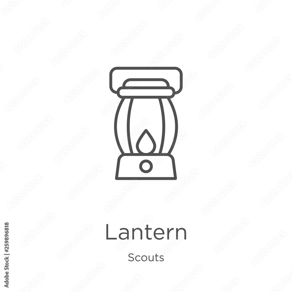 Wall mural lantern icon vector from scouts collection. Thin line lantern outline icon vector illustration. Outline, thin line lantern icon for website design and mobile, app development