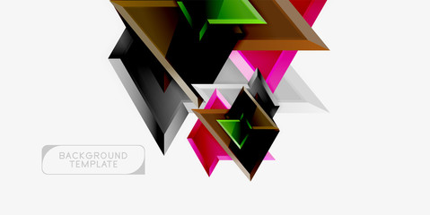 Triangular low poly background design, multicolored triangles. Vector