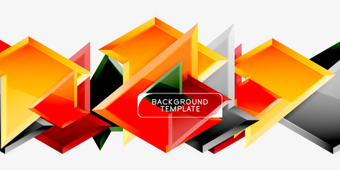 Bright colorful triangular poly 3d composition,abstract geometric background, minimal design, polygonal futuristic poster