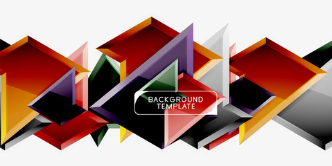 Triangular low poly background design, multicolored triangles. Vector