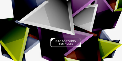 Minimal geometrical triangles with 3d effect abstract background template