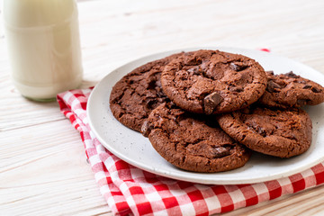 chocolate cookies with chocolate chips