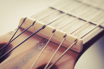 Classical acoustic guitar neck. Nylon string guitar. Classical guitan neck.