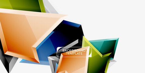 Minimal geometrical triangles with 3d effect abstract background template