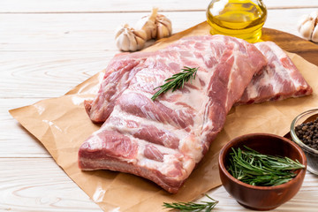 Fresh raw pork ribs