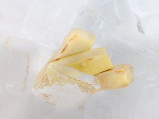 ginger and ice on white