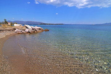 Fototapeta na wymiar one of the four beaches of Dreams island at Eretria Euboea Greece