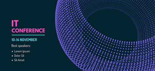 3D grid design. Business event invitation template. Can be used for online courses, master class, seminar, presentation, webinar or lecture. Vector illustration for banner, poster and flyer.