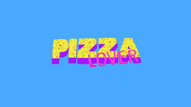 Minimal animation fast food art. Pizza lover text gif