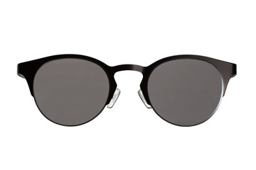 Stylish women's sunglasses on a white background. Front view.	