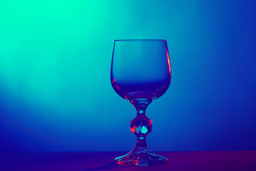 Beautiful wine glass, free space