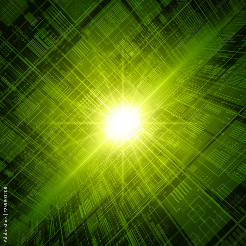 Poster abstract database technology green connections inspace vector background.