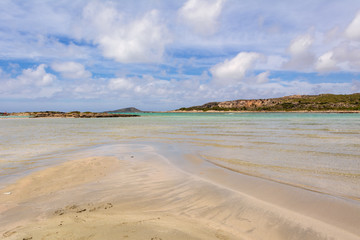 Elafonisi, one of the most famous beaches in the world with crystal clear water. Crete, Greece. Europe