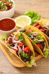 tacos with meat and vegetables