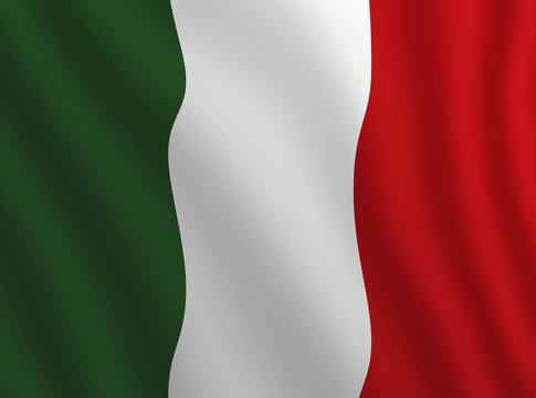 Graphic illustration of a flying Italian flag