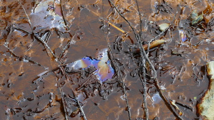 environmental pollution. water with metal oxide