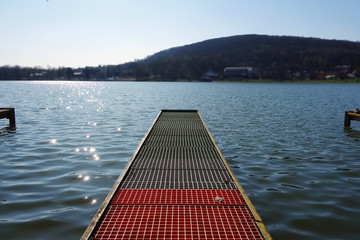 Harbor Bridge on Lake Vinné, Slovakia