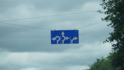 Road sign direction indicator.