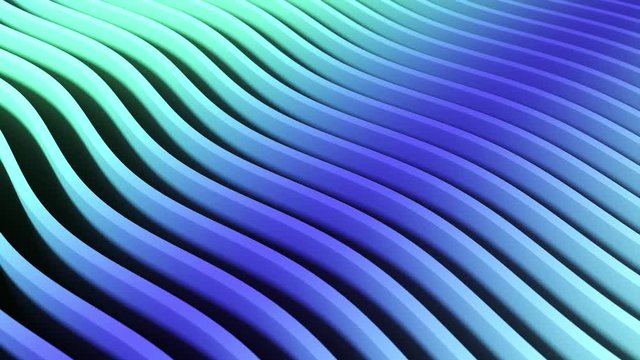Abstract color waves 3d shapes color set animation. 4k looping footage.