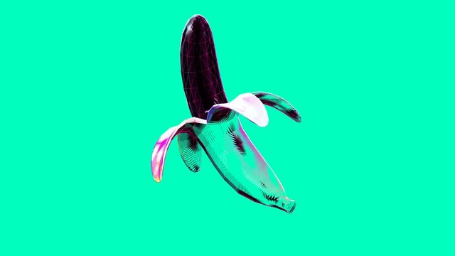 Minimal animation gif design.3d Bananas in abstraction