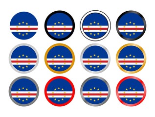 Cape Verde state flag in globes