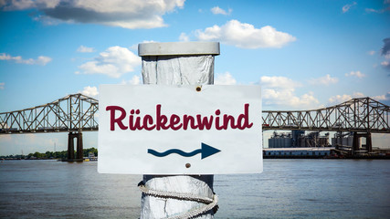 Schild 387 - Rückenwind