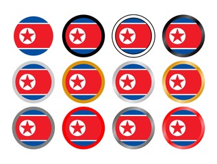 North Korea state flag in globes