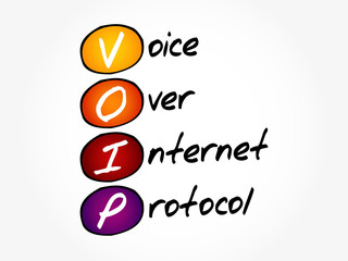 VOIP - Voice over Internet Protocol acronym, technology concept background