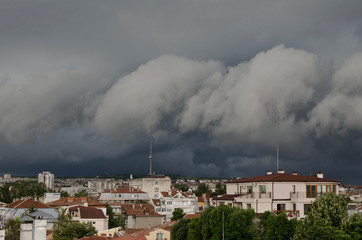 The storm in the spring time in Ruse, northern Bulgaria