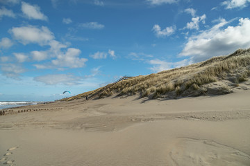 View to Dunes and Beach at Domburg with awesome Sky/  Netherlands
