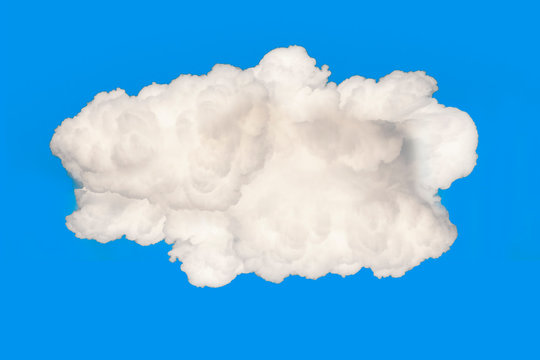 A Big cloud on isolated blue background with clipping path