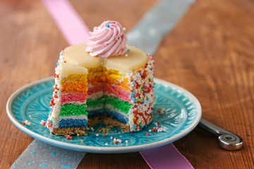 little rainbow cake
