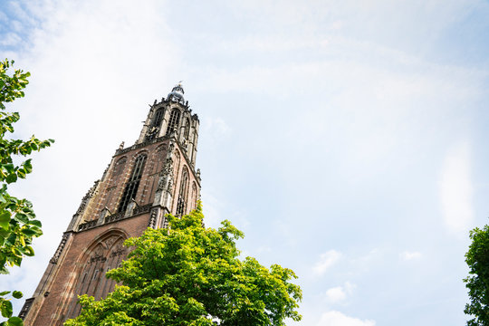 church "Onze Lieve Vrouwekerk" in  Amersfoort, The Netherlands. Space for text