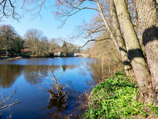 Ripples on the River Derwent near Froggatt Bridge. in the Derbyshire Peak District