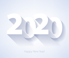 2020 Happy New Year background. Seasonal greeting card template.