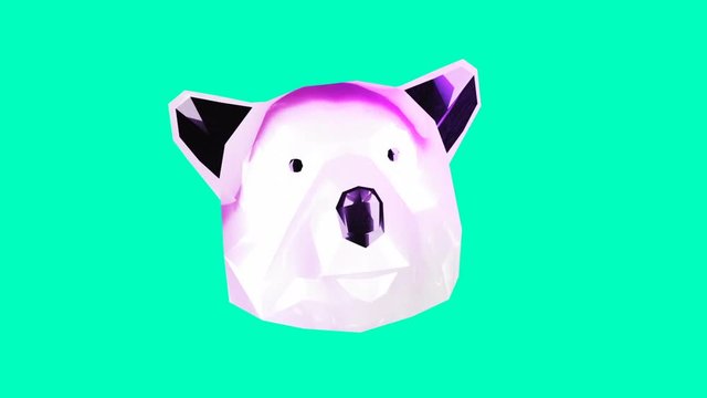 Minimal animation gif art. 3d bear face