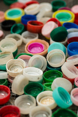 Plastic objects collected on beach