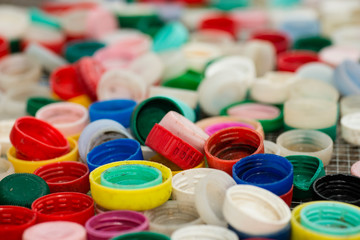 Plastic objects collected on beach