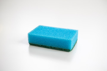 Isolated blue sponge on the white background