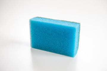 Isolated blue sponge on the white background