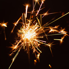 Sparkler background. Christmas and new year sparkler holiday background.