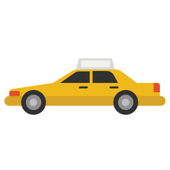 Taxi flat illustration on white